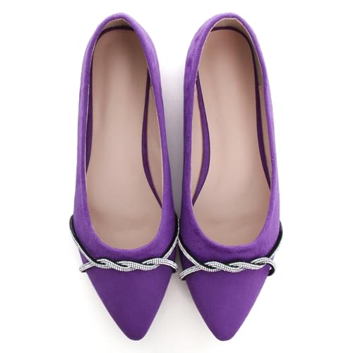 Image of Stunner Womens Flats Fashion Pointed Toe Bowknot Ballet Flats Cute Slip On Dress Flats Comfortable Party Wedding Flats2