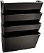 1InTheHome Wall File Organizer, Expandable Wall Pockets, Letter-Sized,7 Pocket, Black