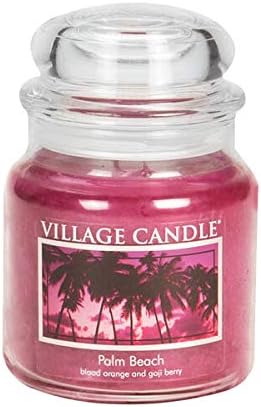 Village Candle Palm Beach - Vela perfumada en tarro de vidrio de 16 onzas, tamaño mediano