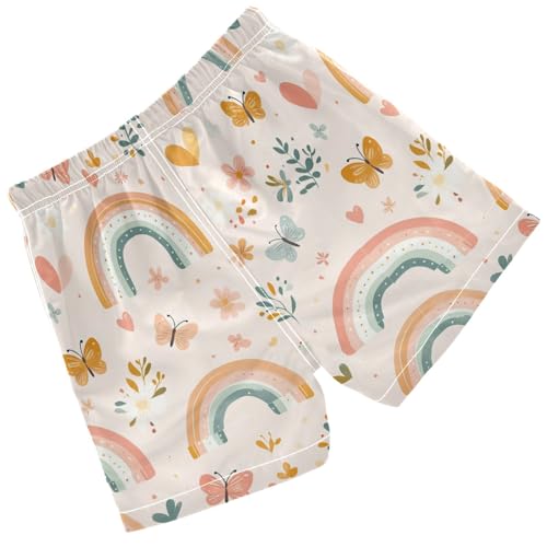 Pigsaly Boys Swim Trunks Rainbows Butterflies Leaves Boys Board Shorts Swimsuit Swimwear Summer Bathing Suit S2