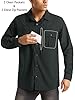 KEFITEVD Men's Long Sleeve Shirts Quick Dry Military Tactical Shooting Button Down Shirt for Hiking Fishing Black 2XL #1