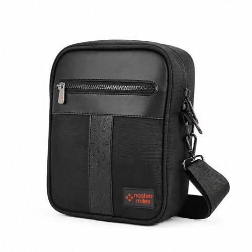Image of Nasher Miles Premium Sling Bag | Crossbody Bag | PU & Polyester One Shoulder Bag| Multipurpose Travel Bag | Ideal for Daily Use, Office, Travel, Hiking