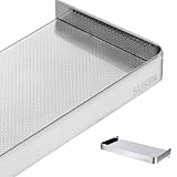 ARTSEWPLY Soporte de Pared para Teléfono en Baño de Acero Inoxidable, Bandeja para Celular de 18,5 X 8,9 Cm Diseño Perforado y Acabado Cepillado, Estante Compacto para Inodoro