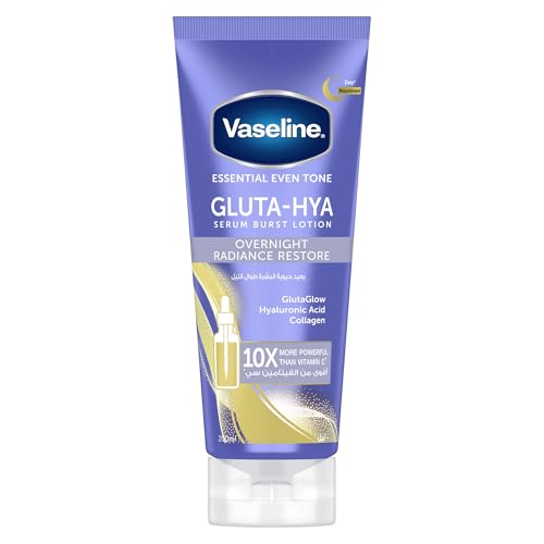 Vaseline Gluta-Hya Serum Burst Lotion Overnight Radiance Restore with GlutaGlow Technology Hyaluronic Acid and Collagen 10x More Powerful than Vitamin C 200ml