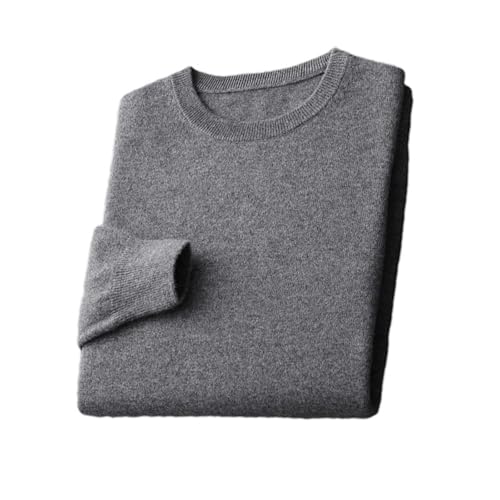 Men's Cashmere Wool Blend Sweater Crew Neck Pullover Loose Casual Warm Knitted Base Layer Top