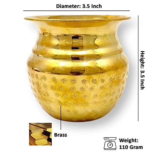 Hashcart® Brass Lota, Kalash For Pooja, Kalasham For Pooja, Lota For Pooja [ Pot ] - Brass Vessel Indian, Indian Brass Decor, #TOP6