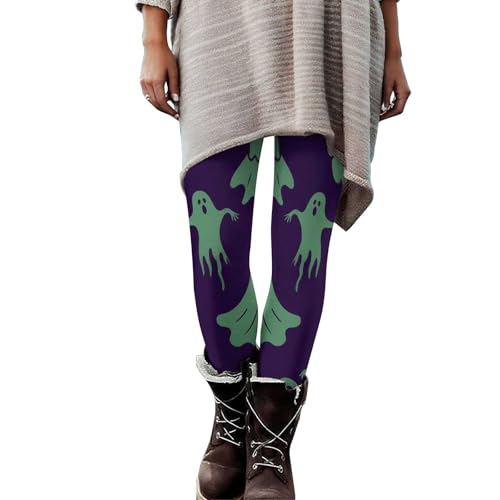 Halloween Legging Pants for Women 2025 Fashion Spooky and Cat Printed Trouser Elastic Waist Workout Jogger Yoga Pant