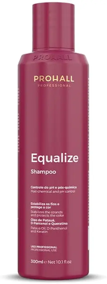 Shampoo Neutralizante Prohall Equalize 300ml - Matizador Profissional Home Care, Elimina Amarelado e Hidrata Cabelos Loiros, Maciez e Brilho