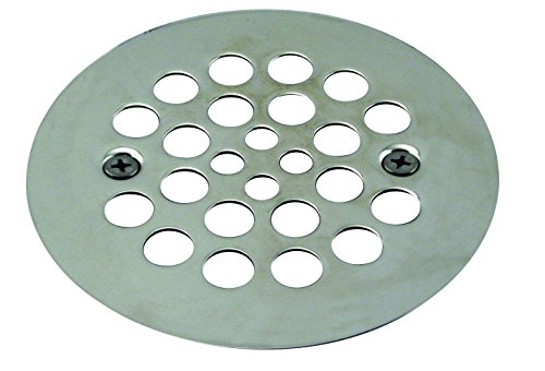 Image of Westbrass A3193-05 4-1 /4 inch OD Brass Shower Strainer Grid Drain Cover, Polished Nickel