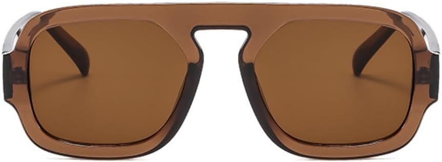 Retro 70s Square Aviator Sunglasses for Women Men Trendy Style Flat Frame Vintage Square Shades - Image 2