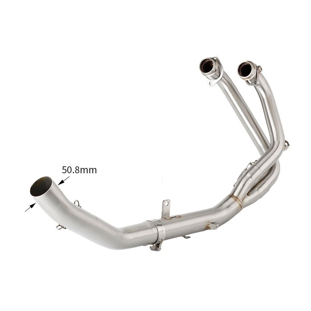 FUNFOB Marmitta Moto per per Tuareg 660 2021-2023 Silenziatore Scarico Moto Collegamento Tubo Catalizzatore Eliminare Tubo 51mm Tubo Centrale Scarico