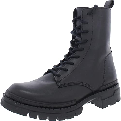 Steve Madden Jamisyn, Botas de Combate Mujer, Cuero Negro, 38 EU