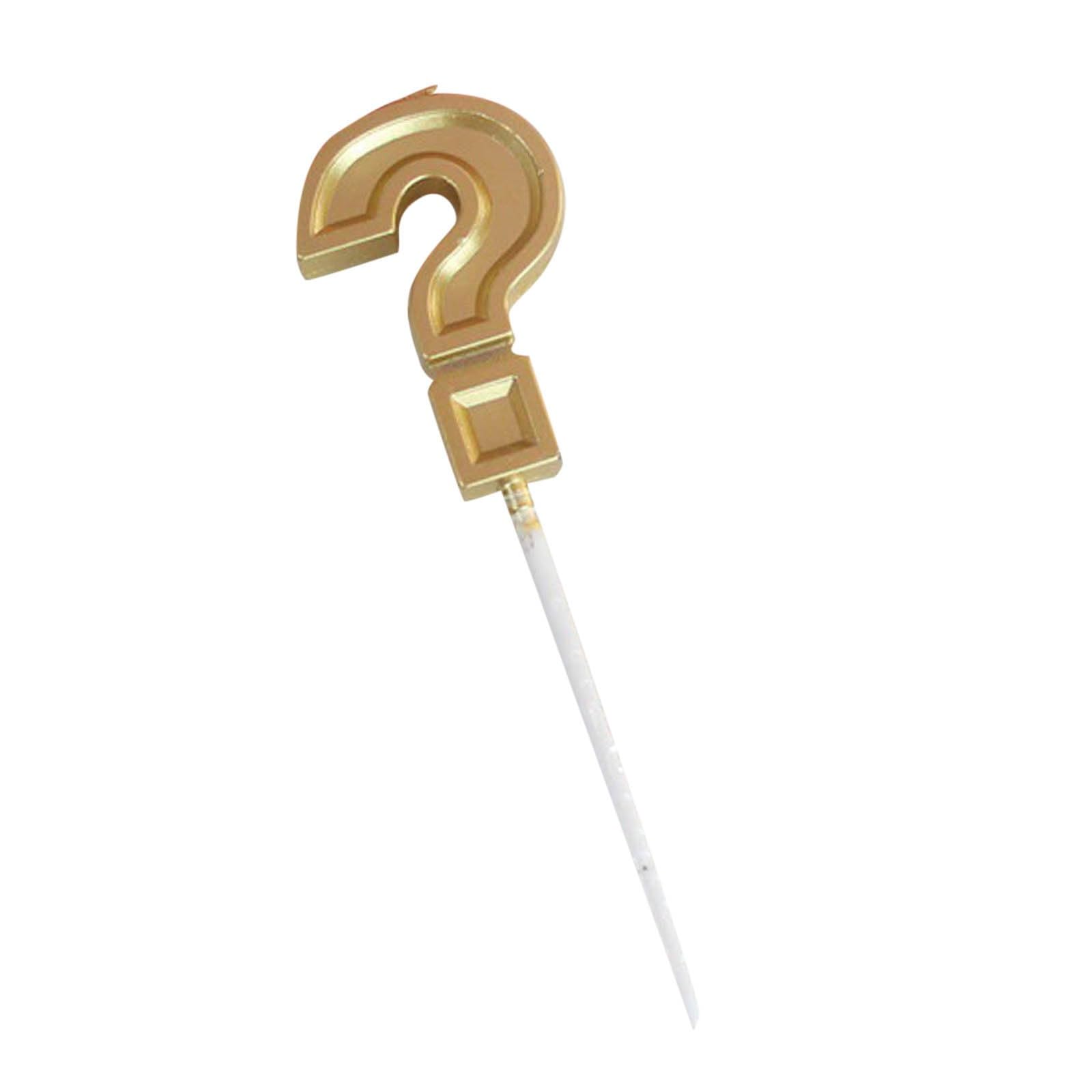 Generic Gold/Silver Question Mark Candle High End Delicate Cake Candle Decoration Cake Plug In Party Creative Props FFe71 (Gold, One Size), 6EzEO0JyR