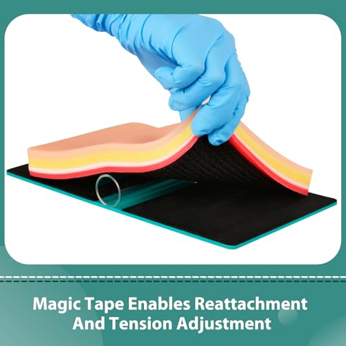 Image of DIY Suture Training Pad with Advanced 5-Layer Skin Simulation & Magic Tape Tension Base, Suture Practice Pad for Medical Students and Nurses - Light