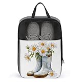 Daisy Flowers Placed in A Pair of Rainboots Shoe Bag...