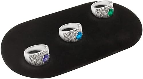 MH GLOBAL Insert Tray Jeweler Small Oval Jewelry Black Velvet Padded Pad Display 5Pc 5 Inch x 9 Inch