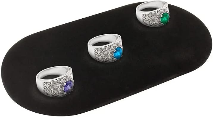 Insert Tray Jeweler Small Oval Jewelry Black Velvet Padded Pad Display 5 Inch x 9 Inch