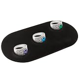 MH GLOBAL Insert Tray Jeweler Small Oval Jewelry Black Velvet Padded Pad Display 5Pc 5 Inch x 9 Inch