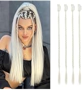 FLUFYMOOZ 4PC Braid in Hair Extension 14 Inch Clip in Braid Extensions for Women Synthetic Hairpi...