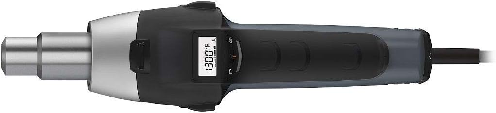 Shora dolů view of the Steinel HG 2620 E Heat Gun, showing the digital display and nozzle.