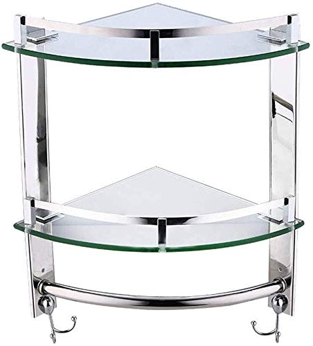 Preisvergleich Produktbild AINIYF Badezimmer Regal Glas Handtuchhalter mit Handtuchhalter Wand befestigten Dreieck Rahmen, mit Haken und Alles Zubehör, for Küche Schlafzimmer 3 Schichten (Size : 2tiers)