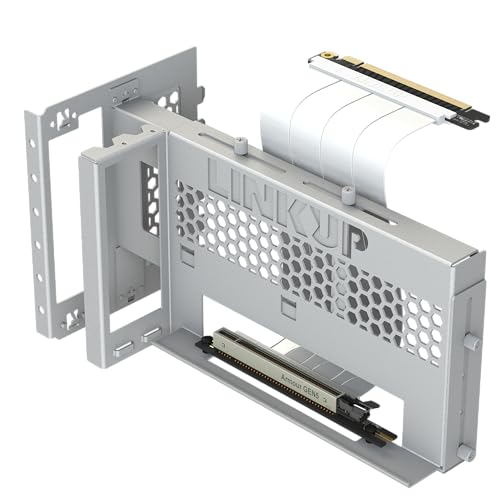 Image of LINKUP 3-Way Vertical GPU Mount V2 with AVA5 PCIe 5.0 Riser Cable | White