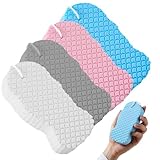 HAUTLLAIF 3D BABY BADE SCHWAMM – 4 STÜCK FISCHSCHUPPENMUSTER 3-IN-1 WASCHSCHWÄMME FÜR SANFTES PEELING – PERFEKT FÜR BABYS UND EMPFINDLICHE HAUT, 13.5X6.7X2.6CM