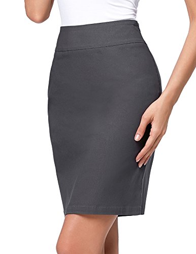 Kate Kasin Casual Above Knee Dark Grey Women Pencil Skirt Size S KK276-2 - Thumbnail 4