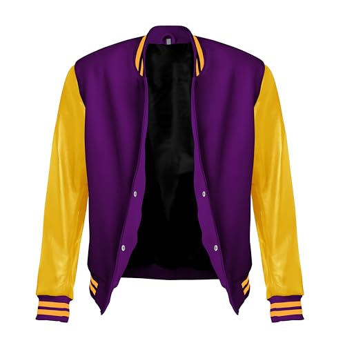 Image of Red And Black Letterman Jacket Men - Mens Black Varsity Letterman High School Baseball Bomber Jacket