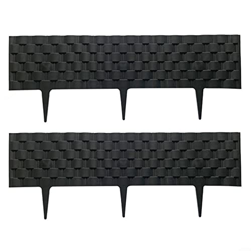 2 palizzate da giardino, bordi in plastica flessibile effetto pietra per aiuole, prato, patio, 21 x 60 cm