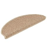 ZIRLANLV Treppenteppich in Sisal-Optik(15 oder 30 Stück), Treppenmatten, Stufenmatten Selbstklebend, Treppenstufenmatte, Treppenschutz für Heimdekoration und Sicherheit (65 x 21 x 4 cm)