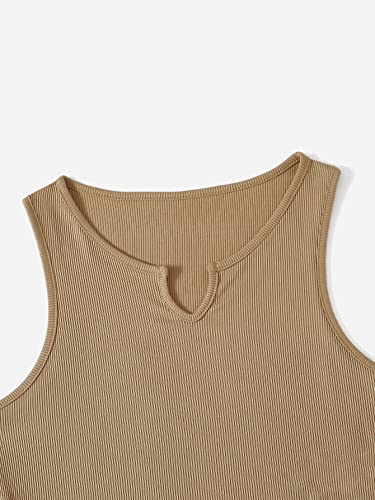 Shein Women's 2 Piece Pajama Set Notch Neck Crop Tank Top And Plaid Pants Loungewear Brown Plaid Medium #TOP3