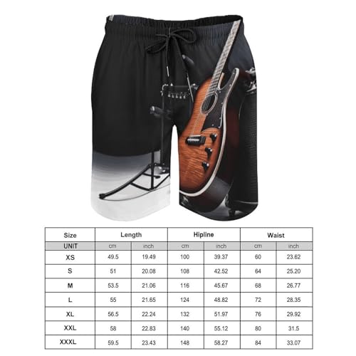 Mens Shorts Musical Instrument Guitar Men Swim Trunks Quick-Dry Beach Shorts with Drawstring Pocket Bathing Suit2