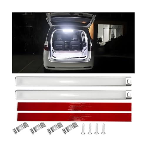 CGEAMDY 2 Piezas Barra De Luz Interior, Barras Iluminación Led Para Automóviles, Barra De Luz Interior Coche Luz Suave No Hace Daño A Los Ojos, Regleta Iluminación Lectura Cabina Coche(168 Perlas)