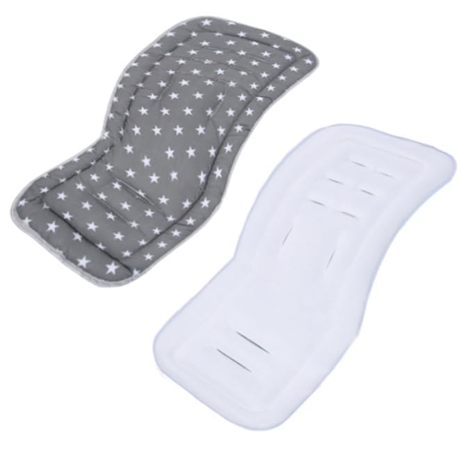 Reversible Baby Pushchair Seat Liners Pushchair Liner Travel Cot Travel Mattress for Pushchair Pram Liner Universal Stroller Liner Breathable Soft Pad Cotton Foldable Baby Pushchair Cushion Mattress
