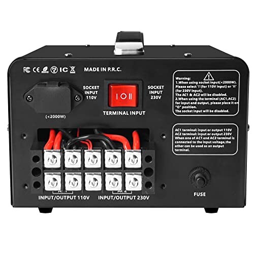 Cantonape 5000 Watt Voltage Converter Transformer - Heavy Duty Step Up/Down Convert from 110-120 Volt to 220-240 Volt and from 220-240 Volt to 110-120 Volt