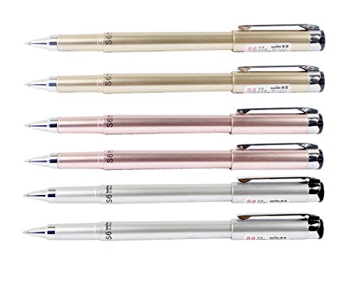 Gullor 6PCS Bolígrafos Gel Metálicos de Oficina miniatura 3