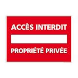 Panneau Propriété Privée Accès Interdit - Panneau d’Interdiction dissuasif - Panneau rectangulaire, signalétique Propriété Privée, Pictogramme d’Interdiction Accès Interdit - 250 x 180 mm