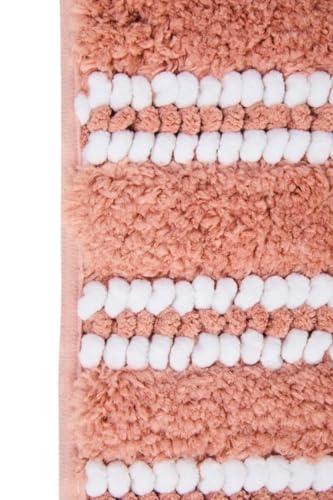 Image of DecorTwist Mosaic Super Soft Microfibre Bath Mat | 2000 GSM Anti-Skid, Quick Dry & Water Absorbent | Non-Slip Mat for Bathroom, Bedroom & Kitchen Floor | 60x40 cm | Style 1 Pink | Pack of 2