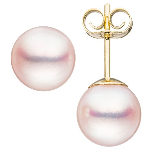 Preisvergleich Produktbild Jobo Damen Ohrstecker 585 Gold Gelbgold 2 Akoya Perlen 8 mm