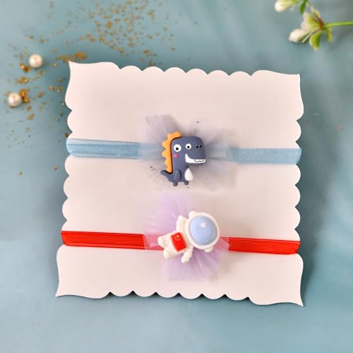 Image of CraftVatika Rakhi Set for Kids Brother, Rakhi Set of 2 for Brother Boys Baby Kids, Designer rakhis for Rakshabandhan Children Raki Set with Greeting Card, Tilak Set, for Premium RakshaSutra for Child