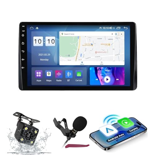 Radio voiture à écran QLED 9" Android 14 avec navigation GPS et Carplay pour Duster Arkana 2019