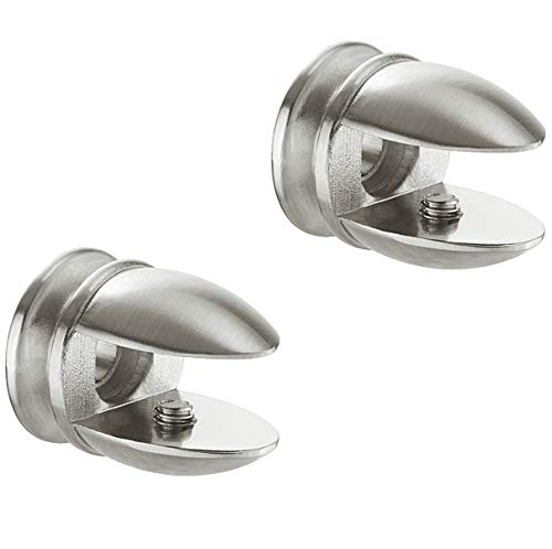 GedoTec DISEÑO Soporte estantes de Cristal Comercio el del piso Portador bandeja clip suelo estantería Con Apariencia Acero Inoxidable para la madera y Calidad marcas su Sala estar - 2 Piezas - Safety