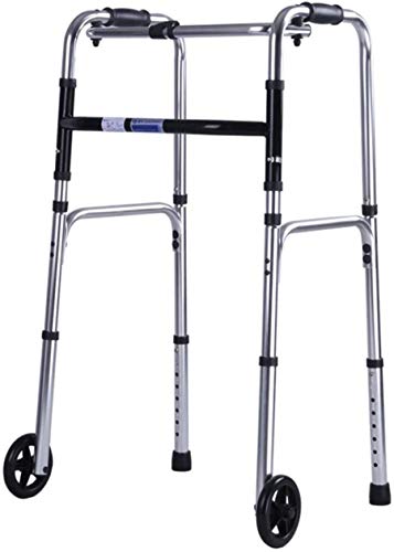 Cadre de marche à 2 roues pliante en aluminium avec hauteur réglable pour senior et PMR