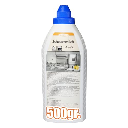 Lorito Scheuermilch Zitrone 500 ml, zur Reinigung von Keramik, Edelstahl, Fliesen, entfernt hartnäckige Verschmutzungen in Bad und Küche
