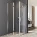 Produktbild Duschkabine Drehfalttür 100x100cm Eckeinstieg mit Doppel Falttüren 6mm NANO Beschichtung ESG Glas 180º Falttürkabine Duschabtrennung Dusche Duschwand Höhe 195 cm ohne Duschtasse