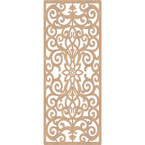 Image of Buel Decorative Pierced Fretwork Wood Wall Panels, 21 3 /8 inchW x 54 3 /8 inchH x 3 /8 inchT, Hickory