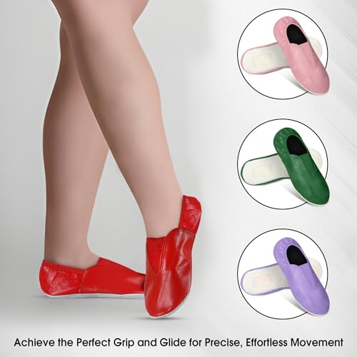 Toddler/Kids/Adult Gymnastic Goat Leather Slip-on Trampoline Tumbling Agility Gym Shoes - Rubber Sole4