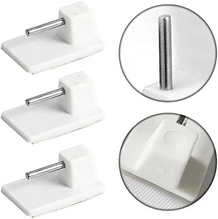 50 Pcs White Plastic Sticky End Hook Self Adhesive Hook Curtain Rod Bracket for Net Curtain Rods Net Curtain Wire
