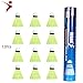 Yuezhongoo REGAIL 12Pcs Imitation Nylon Feather Badminton Plastic Birdies Ball Set Shuttlecock for Indoors Outdoors Sports Activities (White)